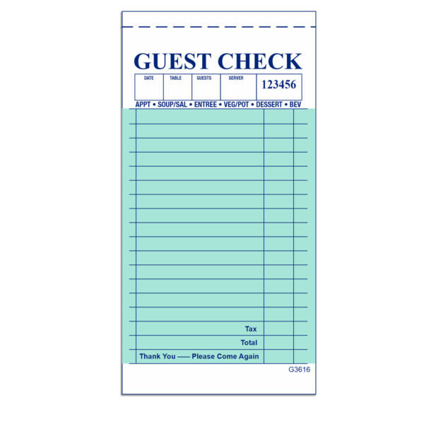 1 Part Guest Checks